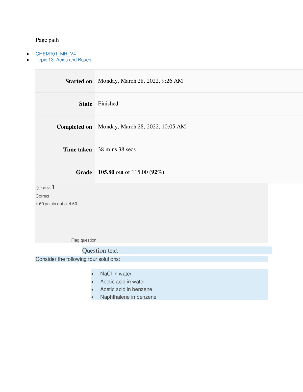 Preview image for CHEM101 Topic 13: Acids and Bases[GRADED A+]